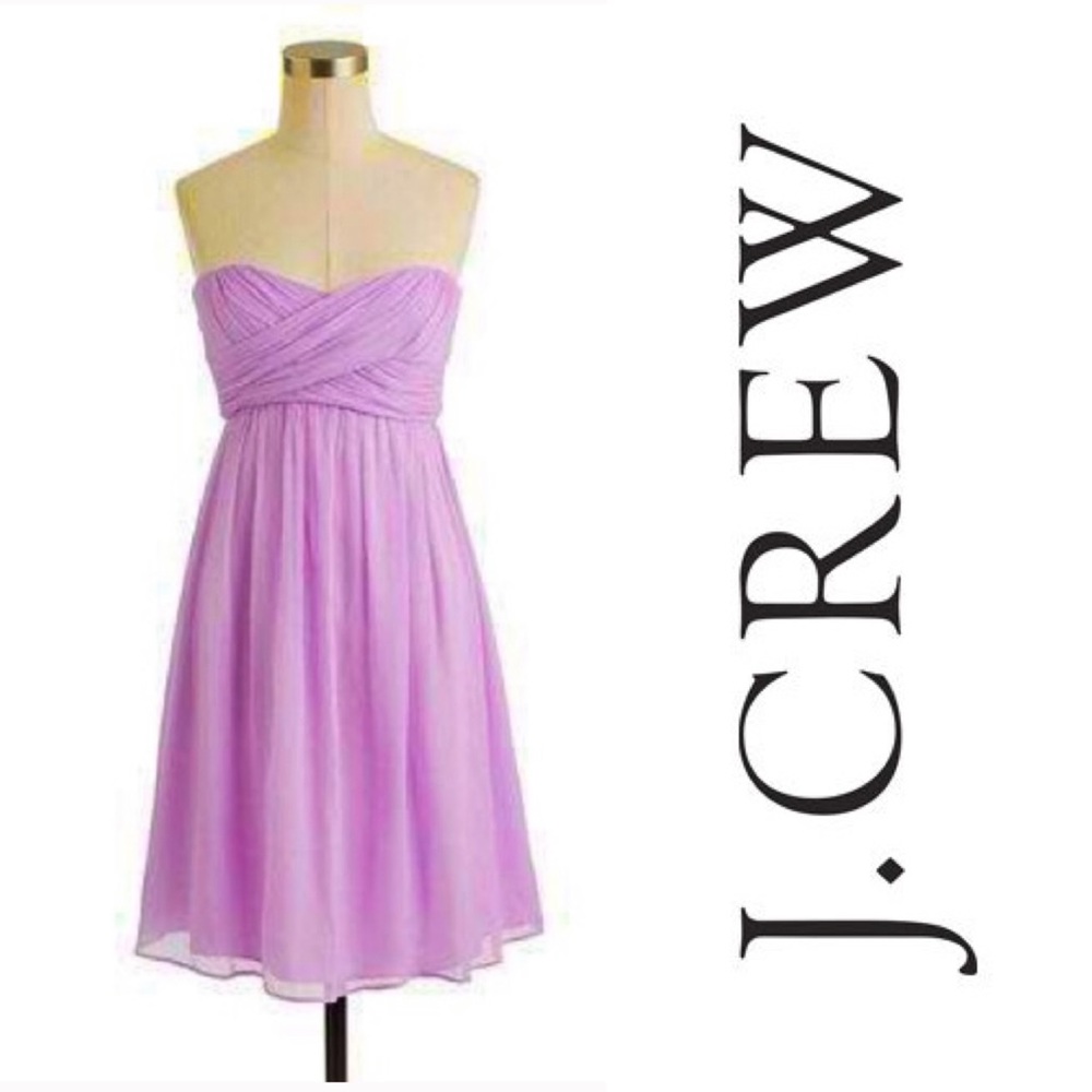 J. Crew Taryn Silk Chiffon Strapless Dress